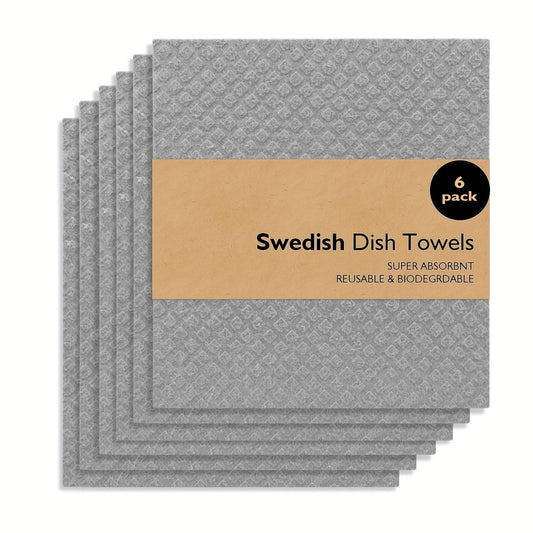 [Customer Favorite] Set of 3, 6, or 12 Gray Swedish Kitchen Dishcloths - Reusable, Compostable, and Made from Sweden Fiber Sponge