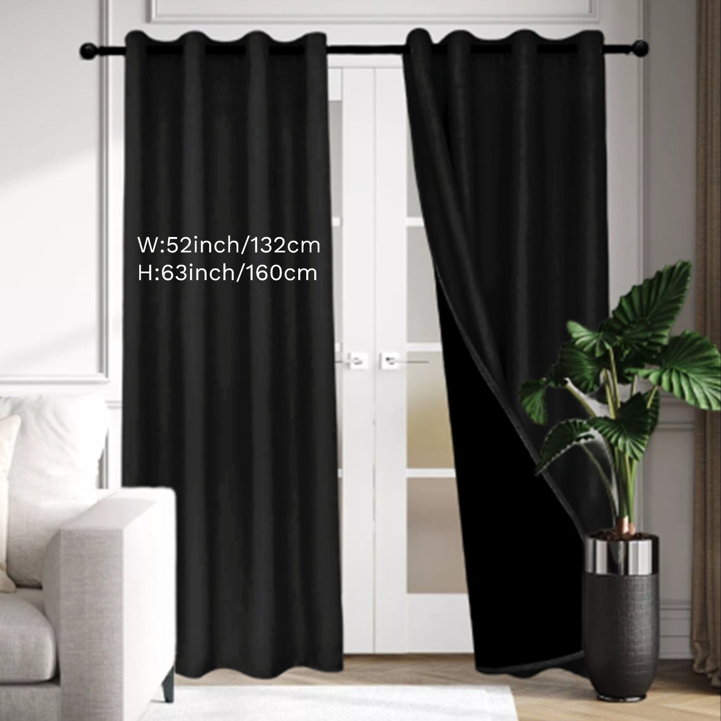 Classic Thermal Insulated Blackout Drapery Panel with Grommet Top - Made from 100% Plain Weave Polyester Fabric, Perfect for Bedroom and Various Rooms. Hand-Washable for Privacy and Energy Efficiency.