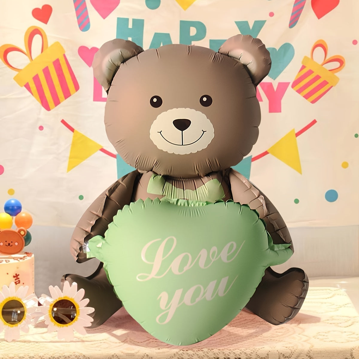 1 piece of 42-inch Ins Style Heart-hugging Teddy Balloons for Valentine's Day, Weddings, and Bridal Showers.