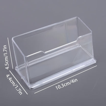 Plastic business card holder made of PC material for organizing cards at exhibitions and office desks.