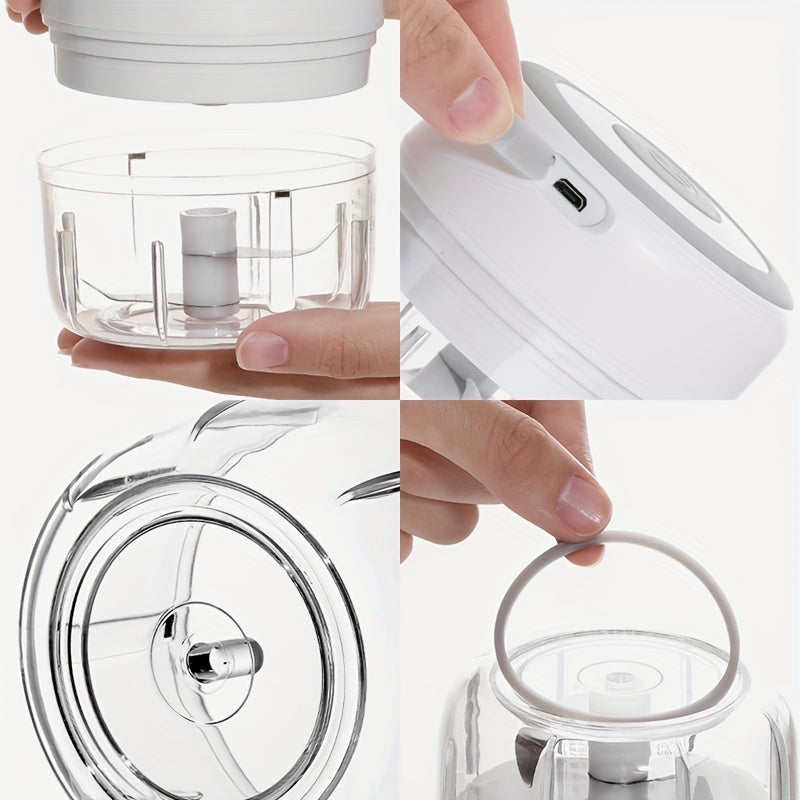 USB Rechargeable Cooking Machine with 250ml Capacity, Small Automatic Garlic Mixer for Kitchen Use. Versatile Tools in Various Colors for Multi-Scene Use, Ideal Kitchen Supplies.