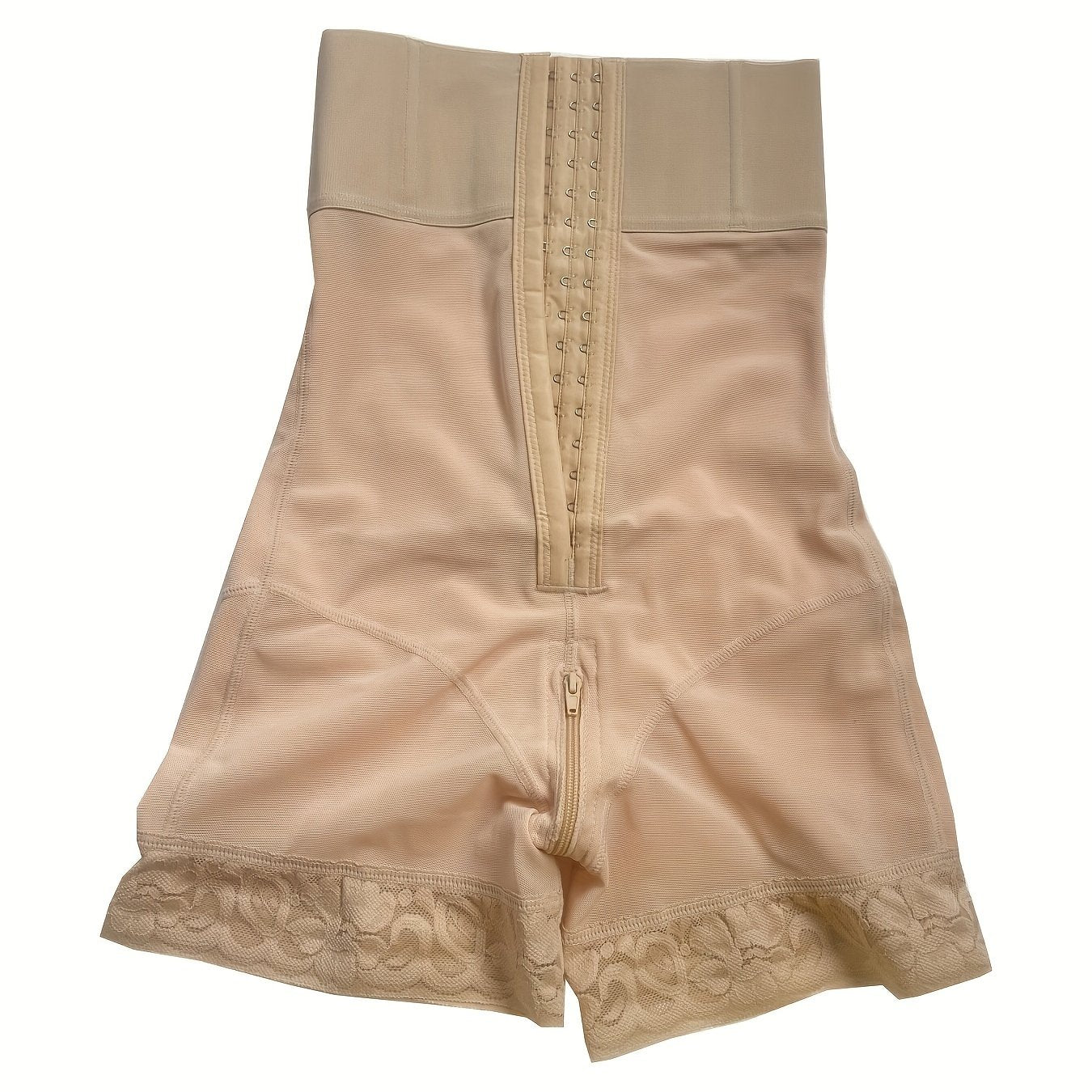 High waist lace-trimmed butt lifting tummy control shorts with foot drop glue shapewear.