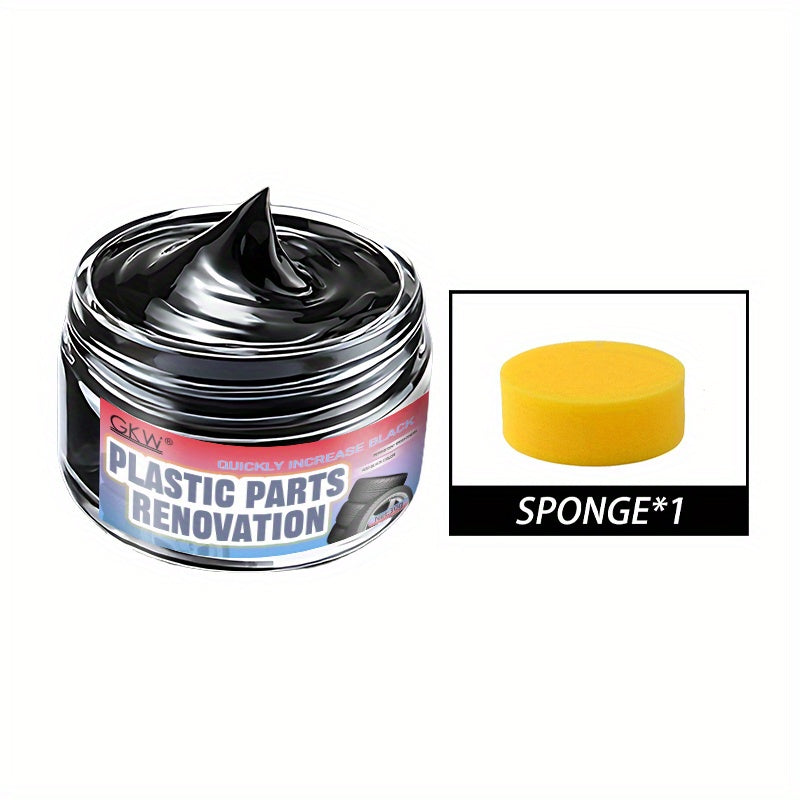 Black care and restoration wax for car interiors, tire restoration cream, plastic parts repair cream, whitening and blackening plate wax, rubber strip restoration cream, scratch repair