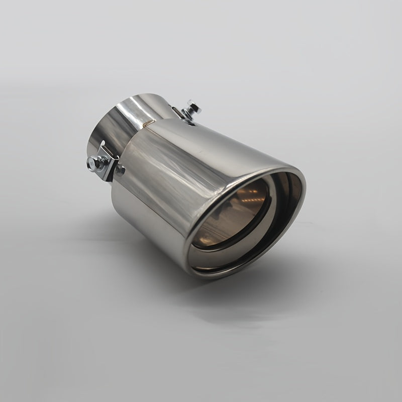 Universal stainless steel exhaust tips for cars, high performance, durable, rustproof, compatible with most models.