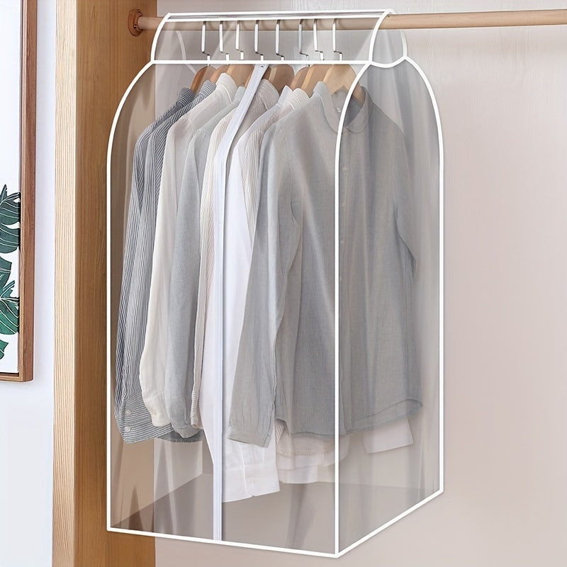 Clear garment bag with zipper, extra large size - Ideal for storing coats, suits, dresses safely. Keep your closet organized and dust-free. Perfect storage solution for home and dorm wardrobe. (Frame not included)