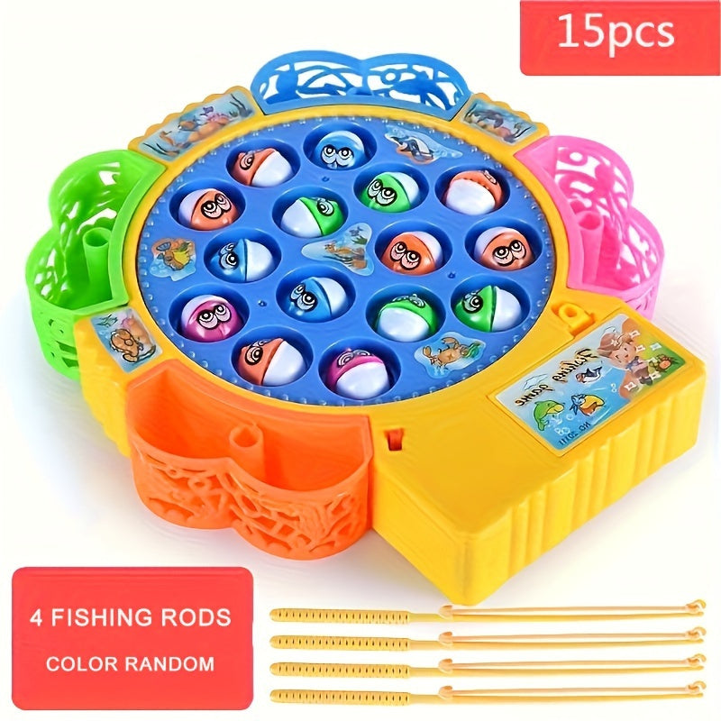 15/24/45pcs Electric Fishing Toys, suitable for boys and girls, educational and fun gifts for New Year, birthday, or Thanksgiving.