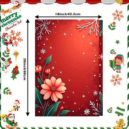 Set of 2 kitchen towels measuring 45.72*66.04 cm each, includes a tea towel with a festive Christmas winter theme. Ideal for enhancing kitchen decor and as a holiday gift, adorned with charming snowflakes.