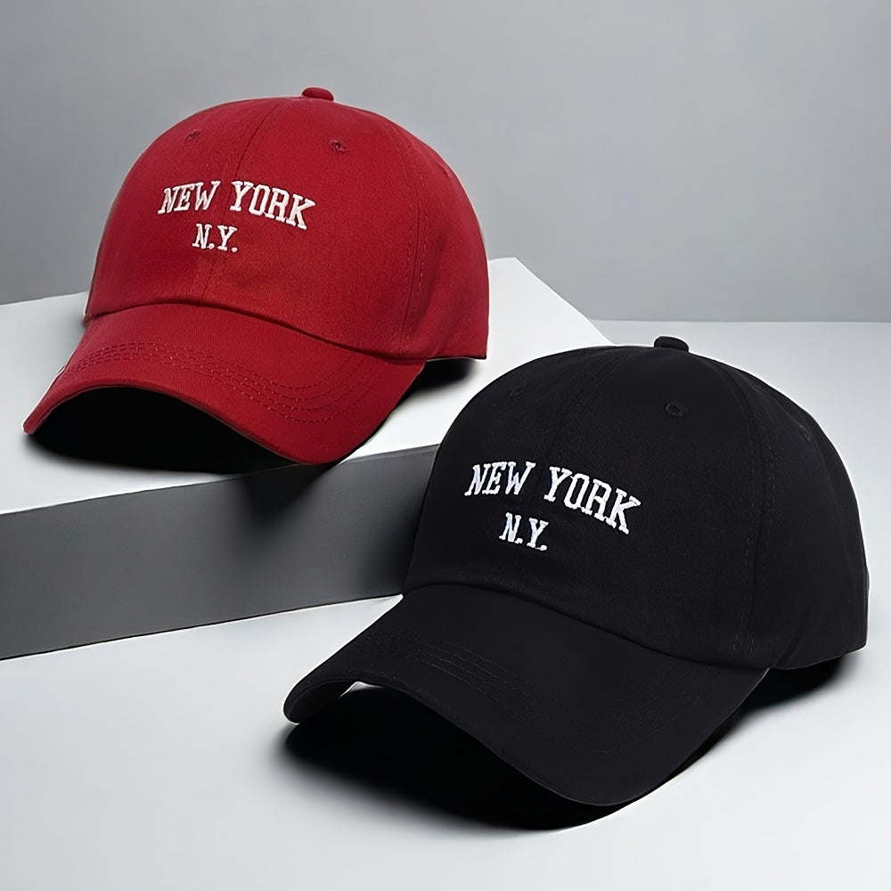 2 fashionable letter embroidered baseball caps for men and women, perfect for spring and summer sun protection.