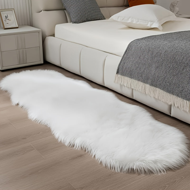 Get cozy with our 1-piece wool-like area rug made of plush suede with a braided weave design. This machine washable carpet is perfect for indoor bedroom decor, made from 20% polyester and 80% acrylic. Featuring a long bottom, it is ideal for home