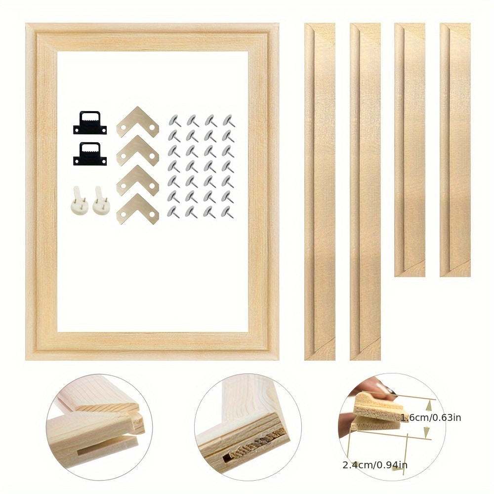 Contemporary DIY Diamond Painting Frame Kit, Vertical Oblong Shape, Wall Mounting, Non-Magnetic, for Canvas & Photo Art - Home Decor Gift, Various Sizes Available.