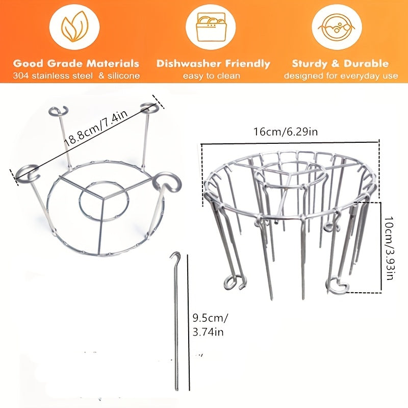 Нержавеющая стальная вертикальная решетка для гриля с держателем для шампуров и 23 шампурами - идеально подходит для мяса, куриных крылышек, овощей и многого другого в аэрогриле объемом 3.2QT-5.5QT. Легкий в использовании и чистке кухонный аксессуар.