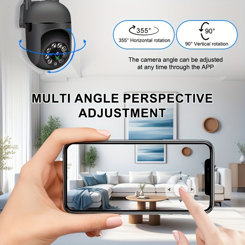 OIMLYO 1080P Dome HD WIFI Surveillance Camera with 355° Panoramic Surveillance, Motion Detection, Color Night Vision, Push Alerts, Two-Way Audio, Intelligent Motion Tracking, USB Power