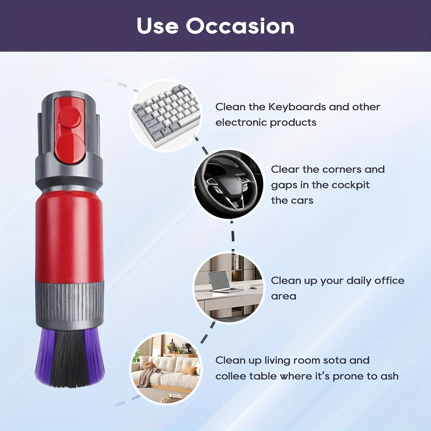 Щетка без следов, совместимая с пылесосами Dyson V7, V8, V10, V11 и V15. Щетка с мягкой щетиной, предназначенная для деликатных поверхностей, в комплекте 1 штука.