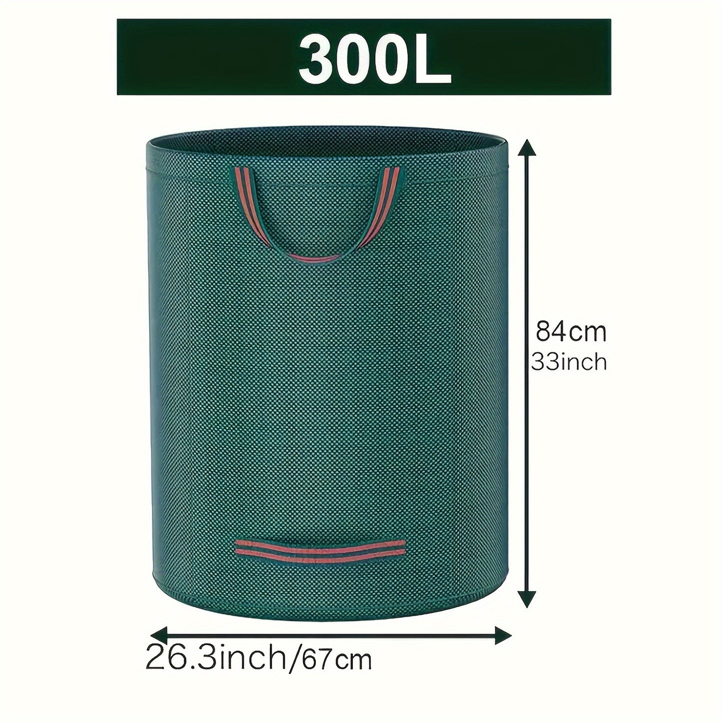 1pc Durable Garden Leaf Bag - 300L/500L/120L Reusable Yard Waste Sacks, Waterproof PP Material, Outdoor Compost Bin with Handles