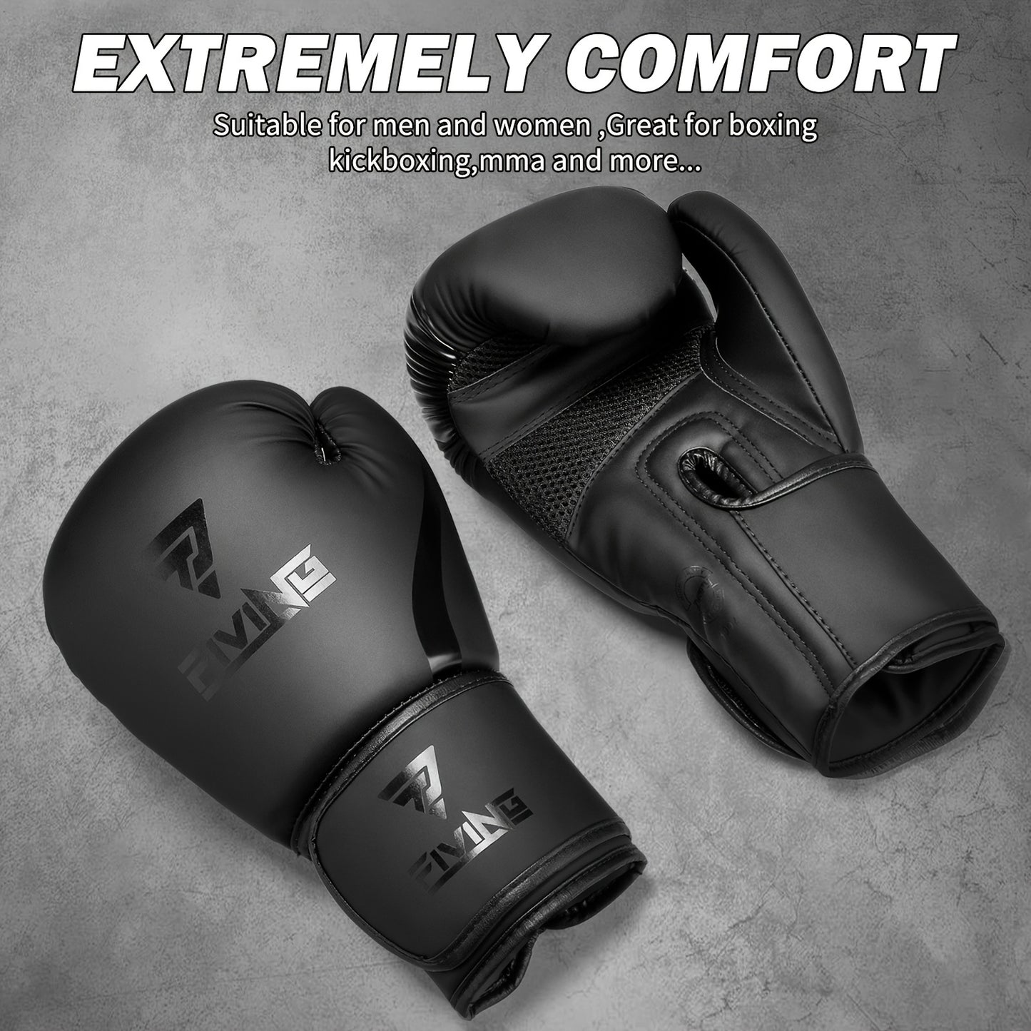 Sparring training boxing gloves made of faux leather for MMA and kickboxing. Adult size with focus pad.