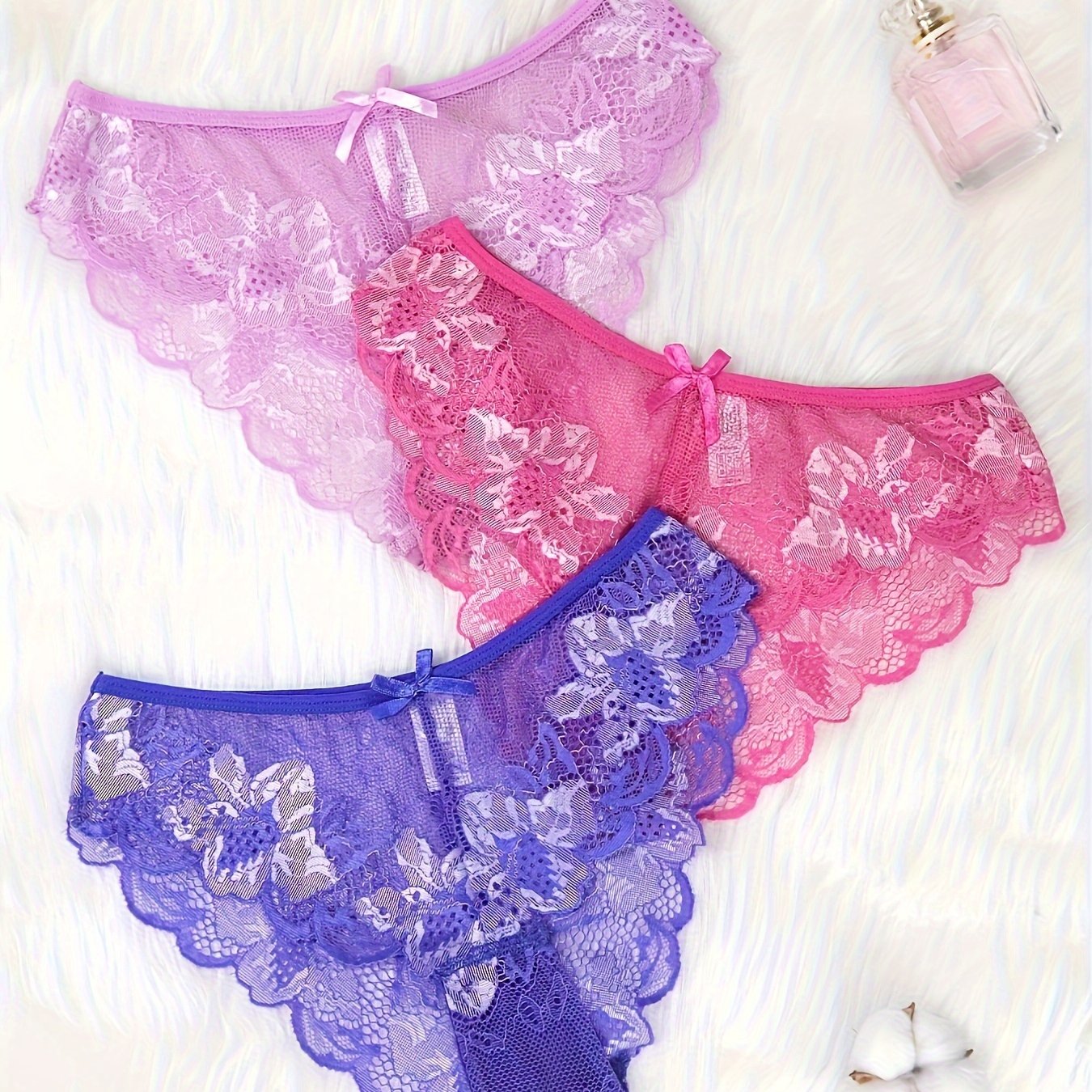 Sensual lace low waist panties for women, with a breathable and alluring hollow design.