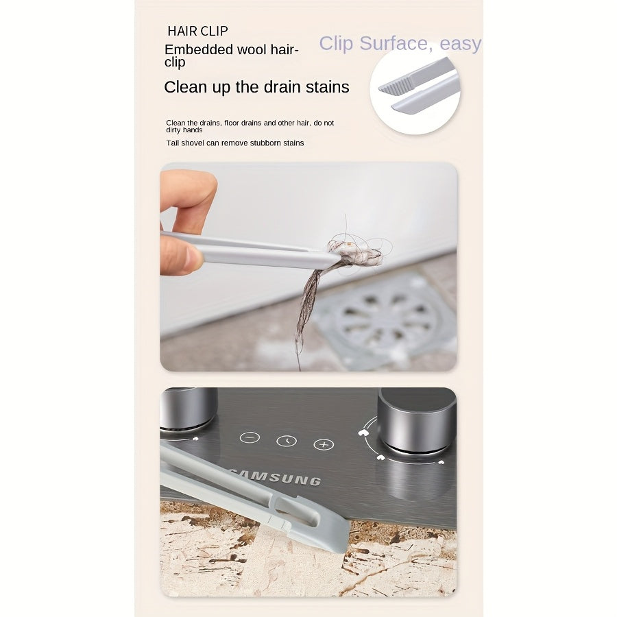 Get the job done with ease using our 3-in-1 Tile Cleaning Brush made of durable polypropylene. Featuring a 360° rotating head and reusable scrubber, this tool is perfect for cleaning bathrooms and kitchens. Ideal for walls, floors, and window tracks, the