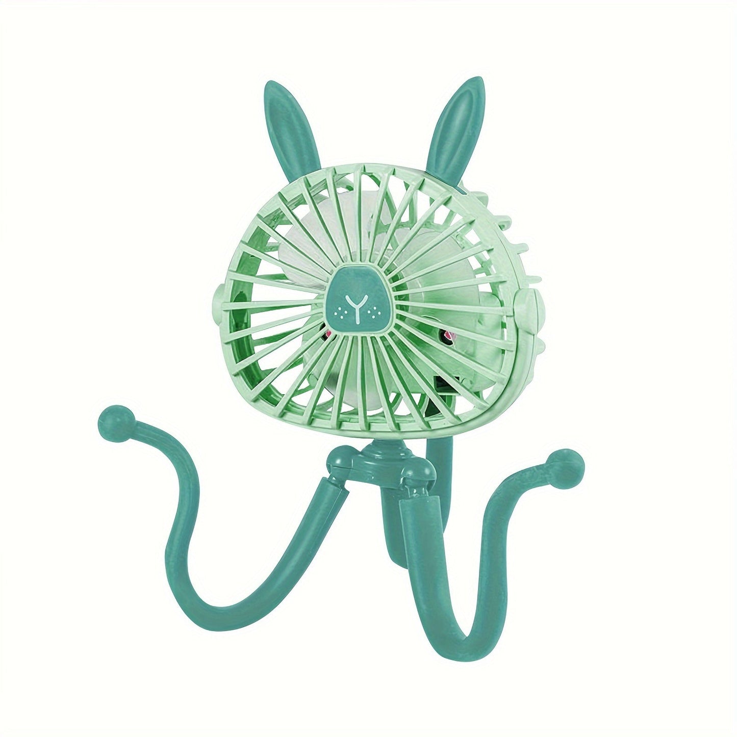 The Rabbit Octopus USB Fan is a cute and convenient portable fan that comes with a flexible stand and a mini clip-on design. Perfect for use in strollers, beds, dorms, desks, and more, this quiet and rechargeable fan is ideal for use at home or while