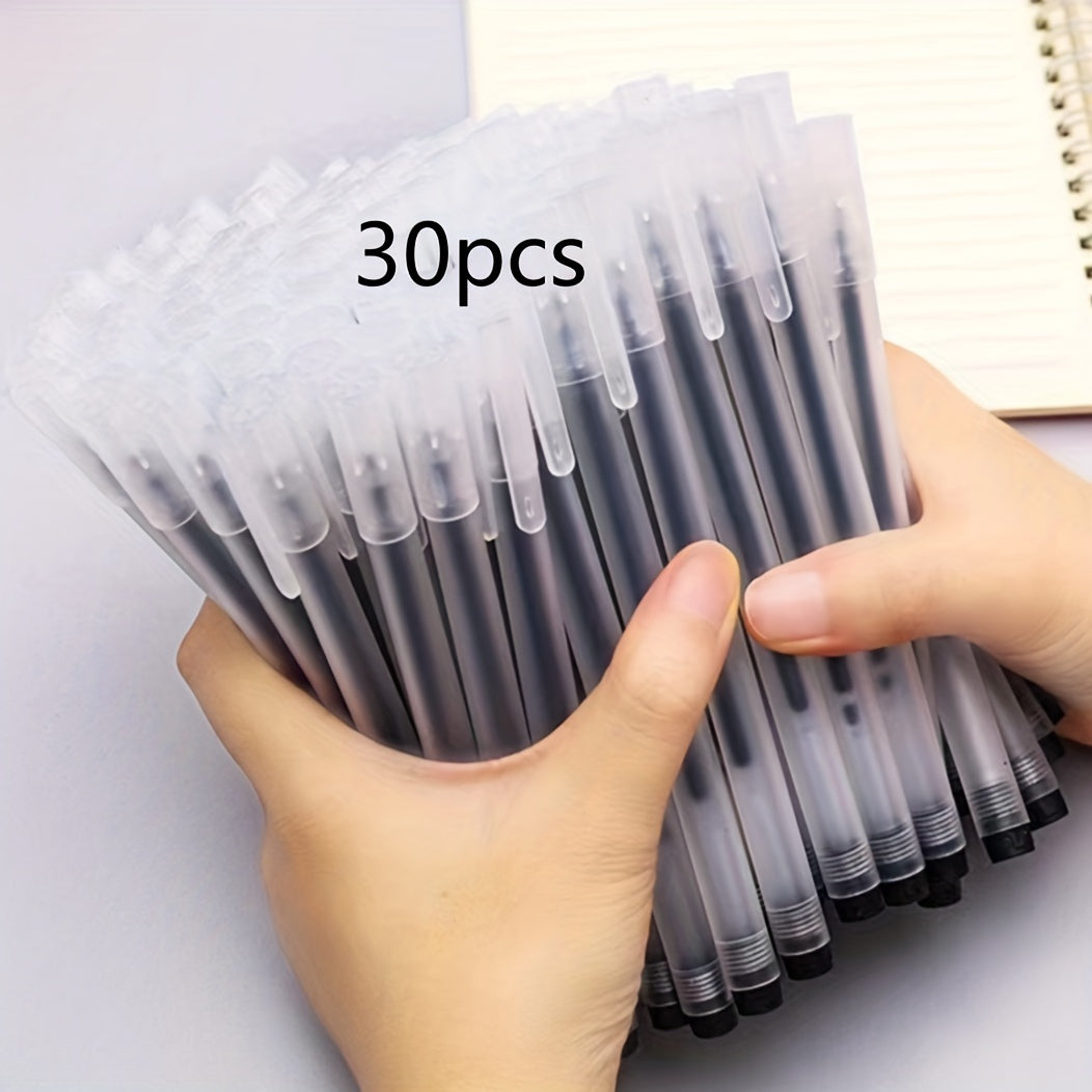 30 black Japanese gel ink ballpoint pens, 0.5mm ultra-fine tip, for home, school, and office use