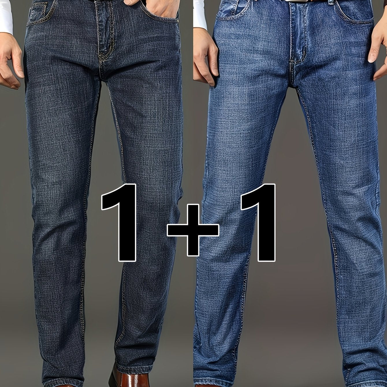 2 Men's Denim Pants with Pockets for Outdoor Activities