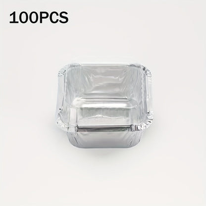 50 or 100 pieces of 7.62 cm Aluminum Foil Square Mini Pans/ Disposable Baking Tart Molds with Paper Lids. Perfect for Baking Tart Eggs, Quiche Pie, Caramel Pudding Pie, and more.