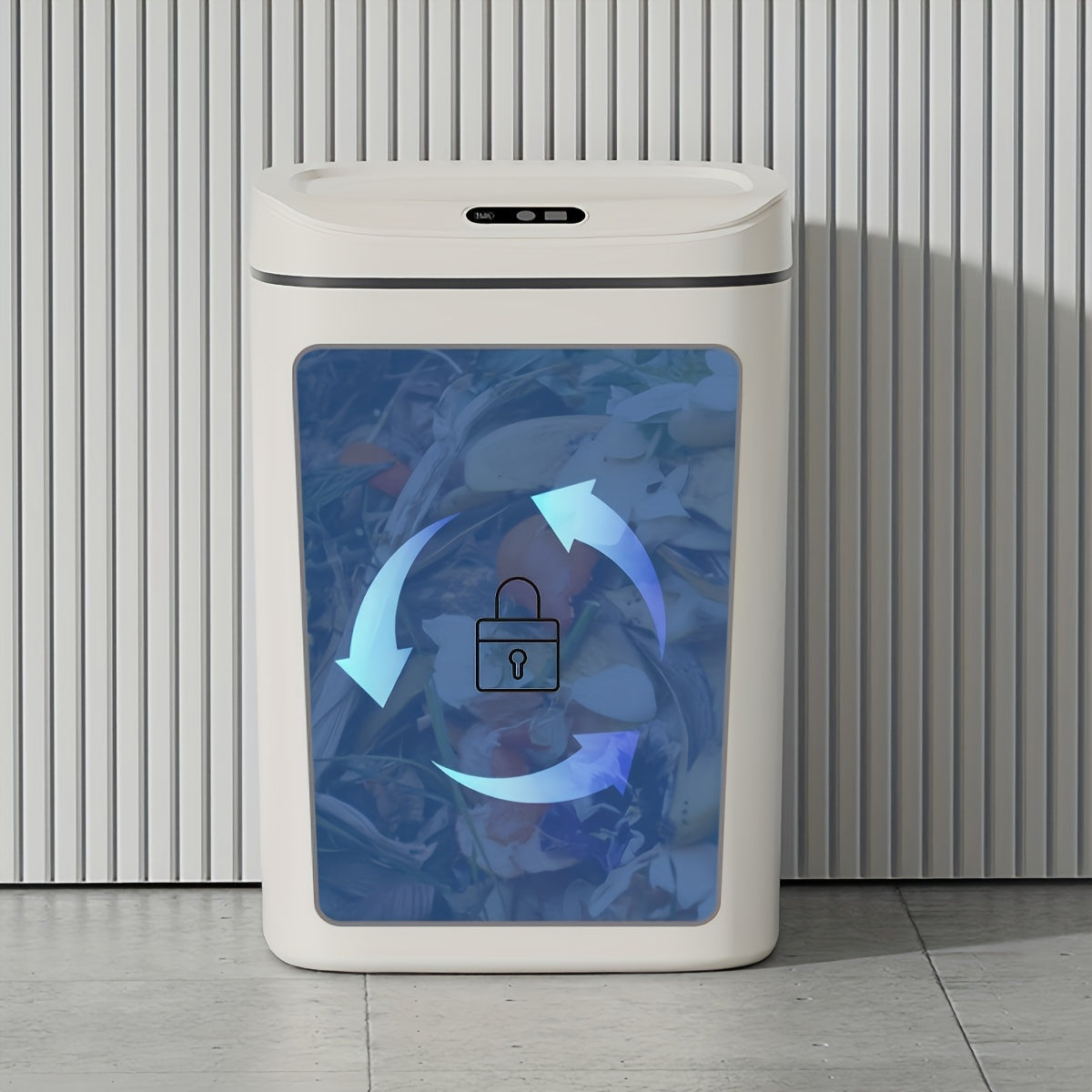 Smart detector trash can with quiet close and odor-proof; multiple capacity options for various rooms; battery operated (AA), batteries not included.