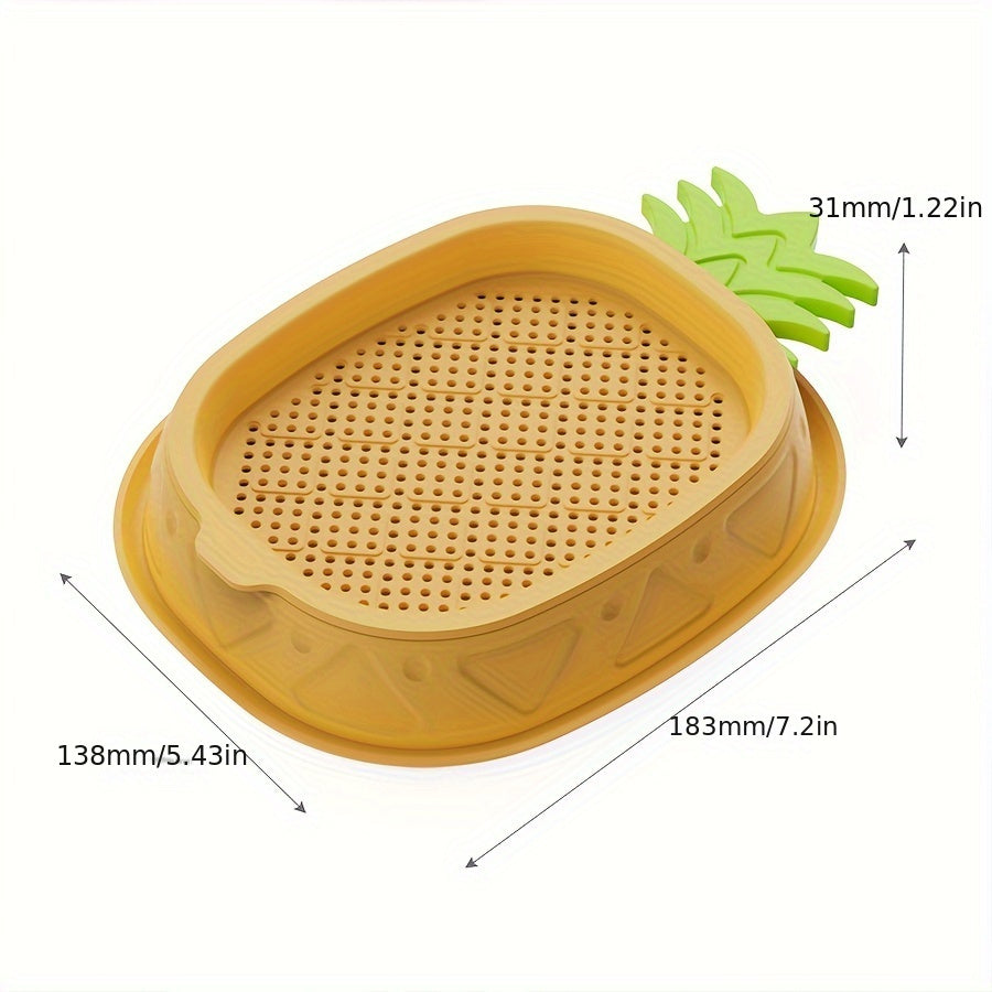 Modern plastic cat grass tray with two separate layers, polished finish, and multiple components for growing grass and malt for pets.