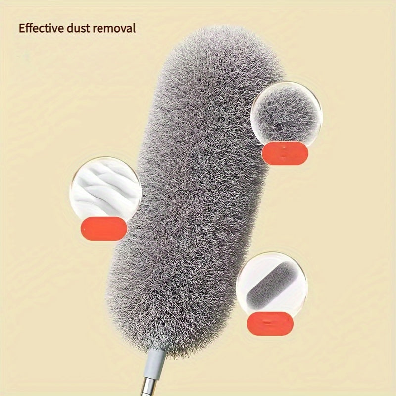 [Customer Favorite] Multi-Functional Electrostatic Duster with Adjustable Pole - Flexible, Reusable Head for Dusting Hard-to-Reach Areas, Ideal for High Ceilings, Furniture & Car Detailing, Top-Quality Cleaning Dusters