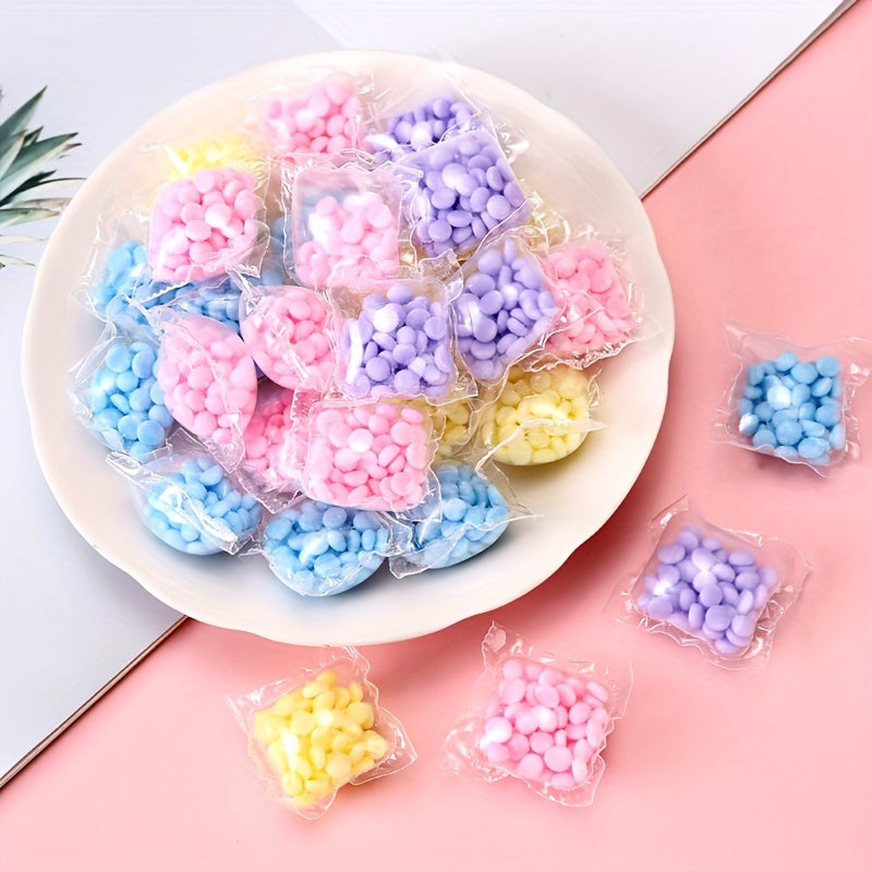 Fragrant Pearls Laundry Detergent: 12/58/98 pcs, long-lasting scent, dye and bleach free, made of PET material.