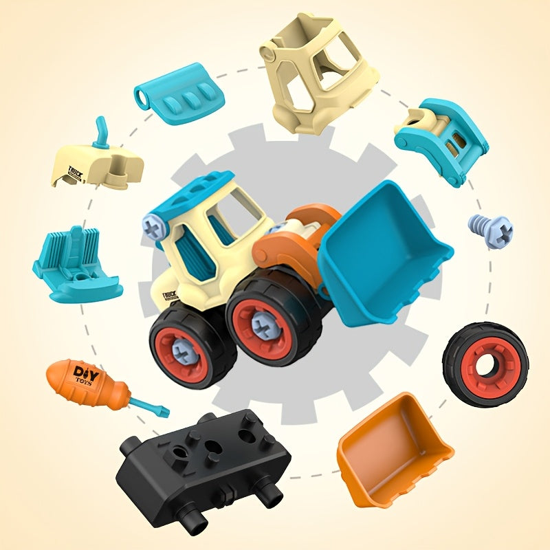 Build Your Own Truck Engineering Kit: Includes Detachable Excavator, Screwdriver, And Assembly Toys for Ages 3-6