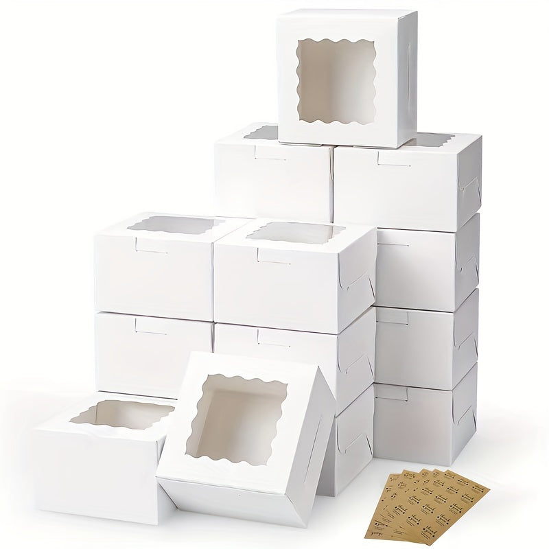 30 pieces of white disposable cardboard boxes with a window, suitable for bread, pastries, cookies, strawberries, and macarons. Great for Christmas, Thanksgiving, and any special occasion. Ideal for both Christmas and Thanksgiving, these boxes are