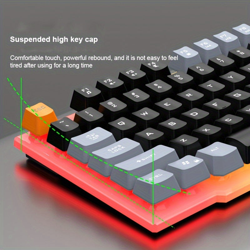 Colorful Glowing Keyboard and Mouse Set for Gaming