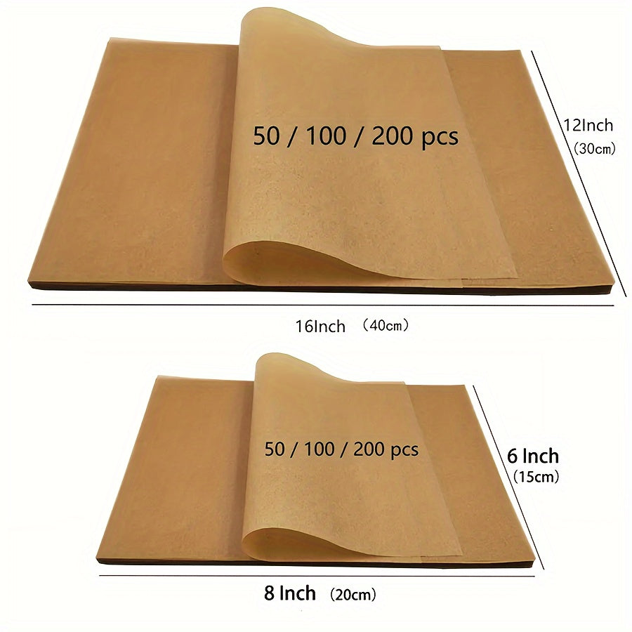 Get 50pcs of Non-Stick Parchment Paper Sheets! Ideal for Baking, Cooking, Grilling, Frying, Steaming, and more. Lead-Free, Unbleached and Suitable for Most Bakeware. Perfect for Parties and Christmas Celebrations.