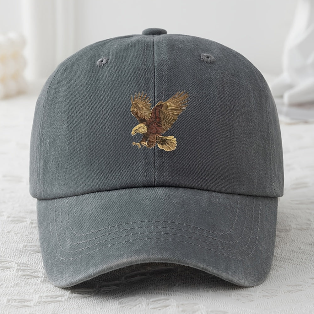 Youth baseball cap with vintage style, sun protection, and eagle embroidery - Ideal for casual wear.