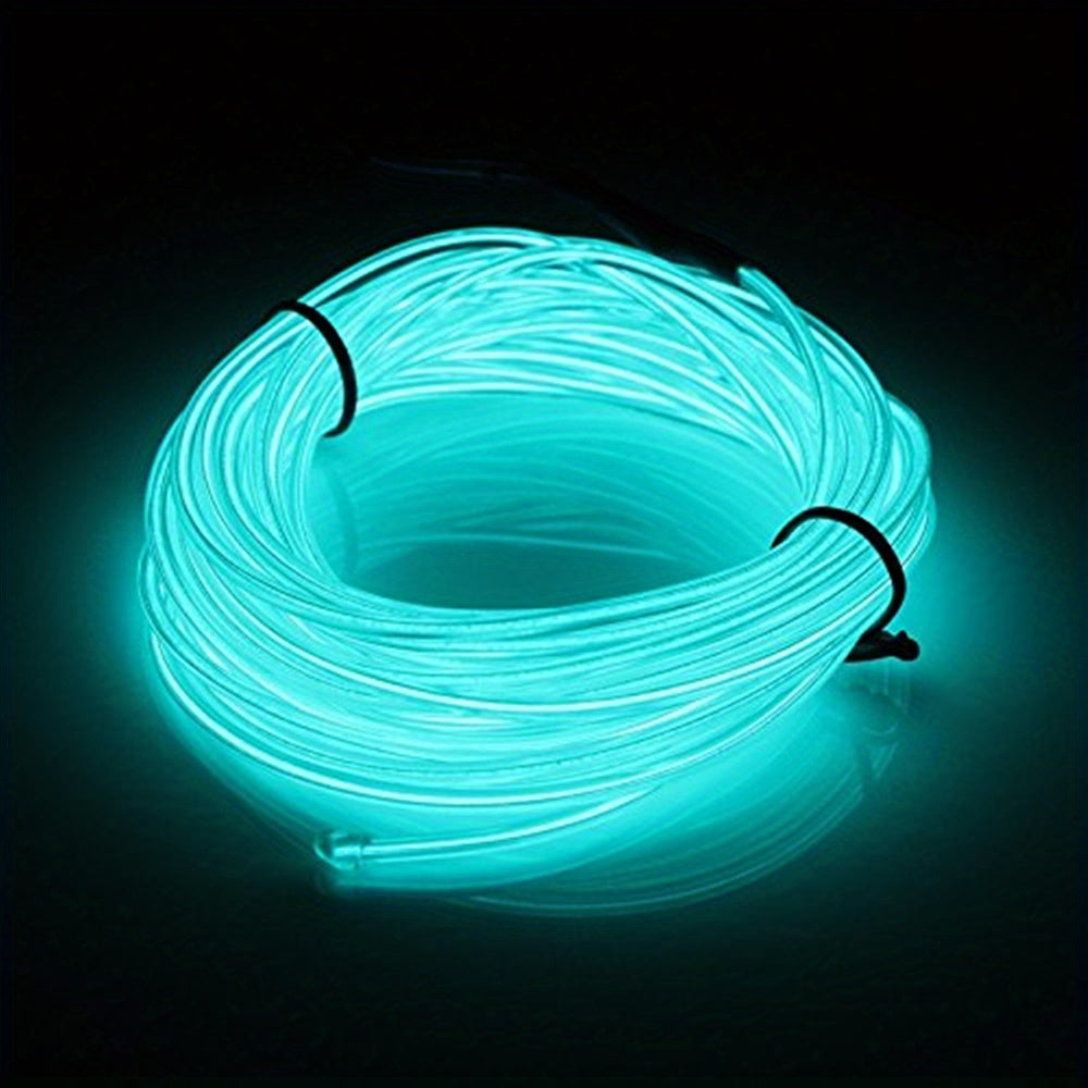 Neon light strip with EL wire battery pack for DIY decorations and parties.