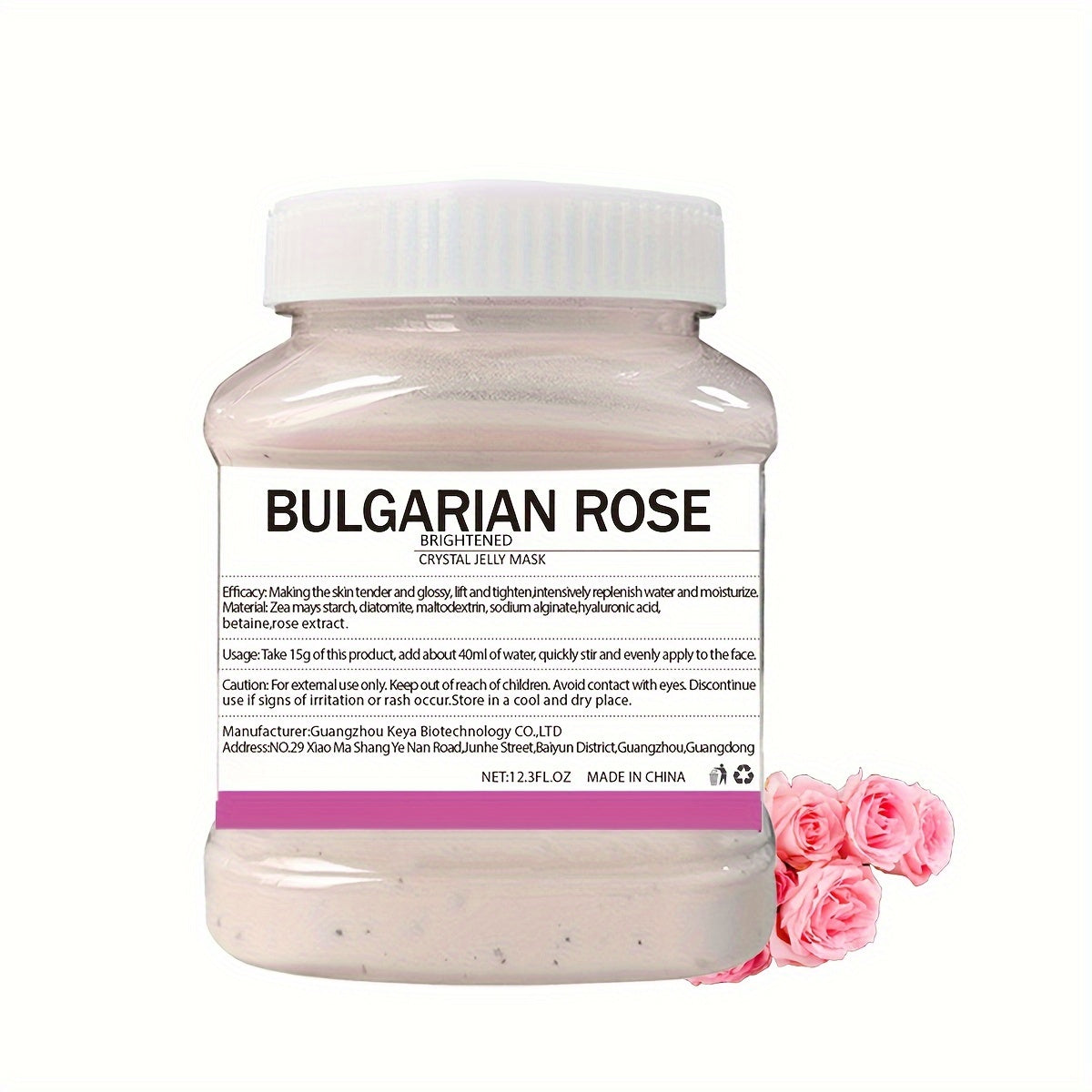 12.3 Fl.Oz Bulgarian Rose Jelly Mask for facial skin care, professional peel off mask, moisturizing and hydrating.