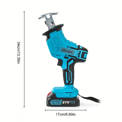 JSD-HOPE Rechargeable Electric Reciprocating Saw with Lithium Battery and European Plug.