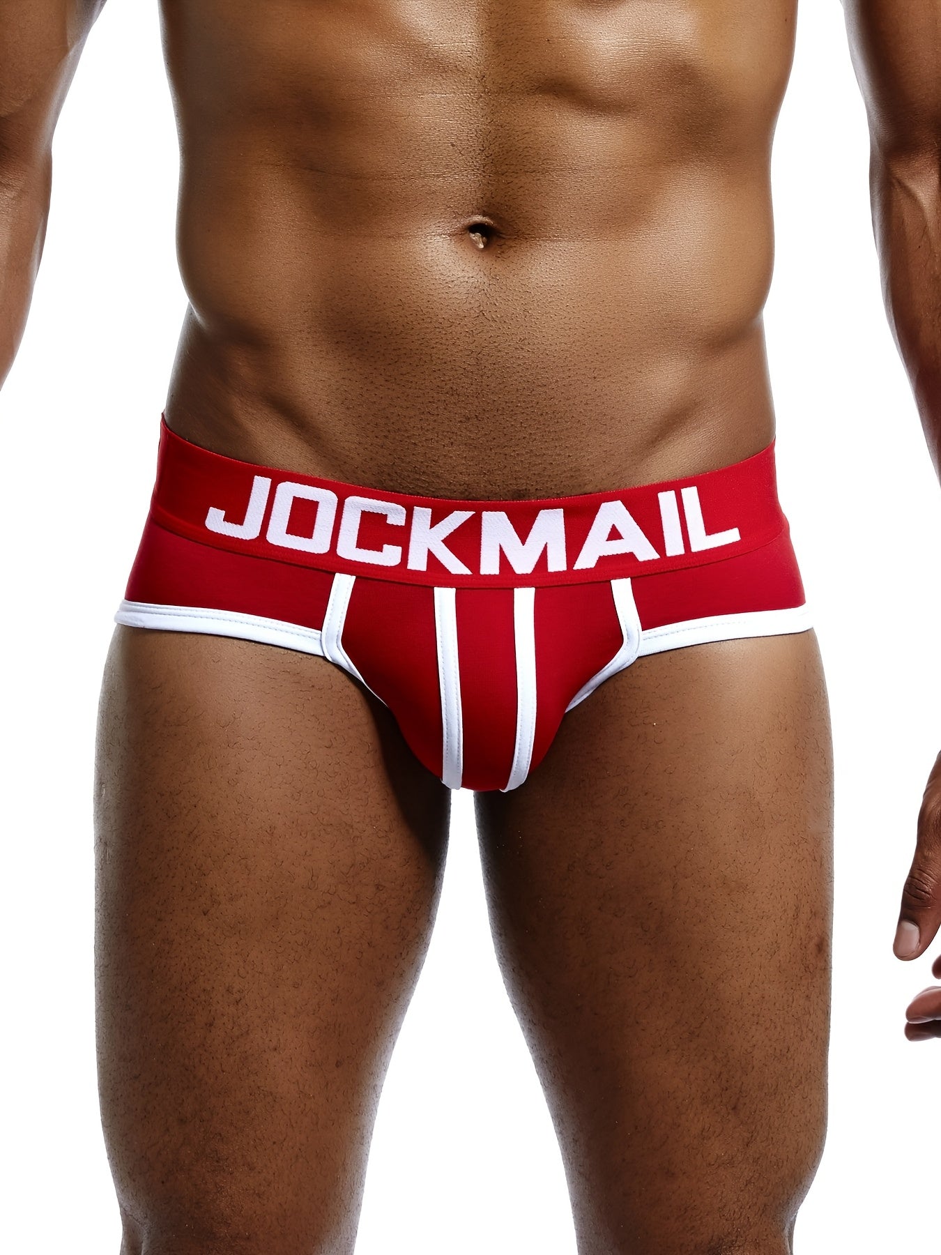 JOCKMAIL 4pcs Men's Fashion Low-Rise Cotton Briefs with Color Block Design