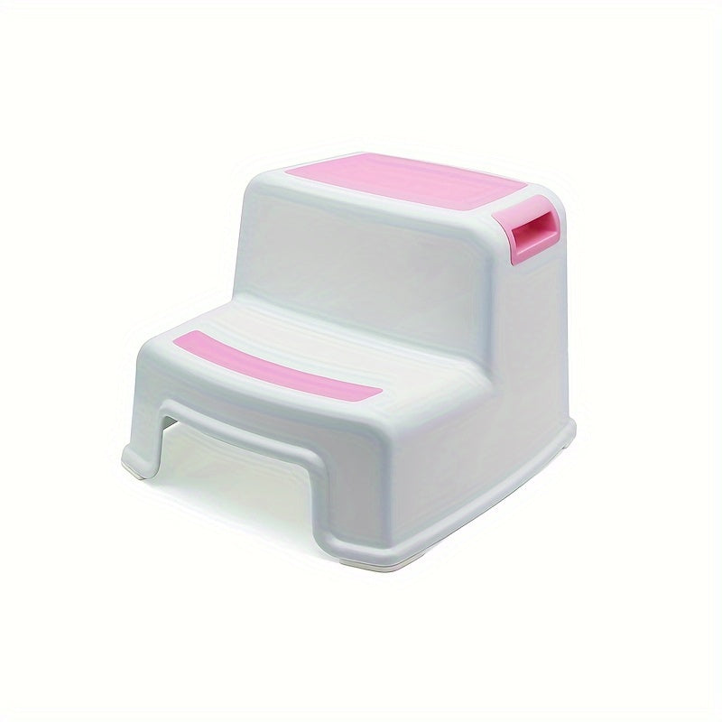 Step stool set made of plastic, perfect for children aged 3-12. Features a non-slip design and is easy to clean.