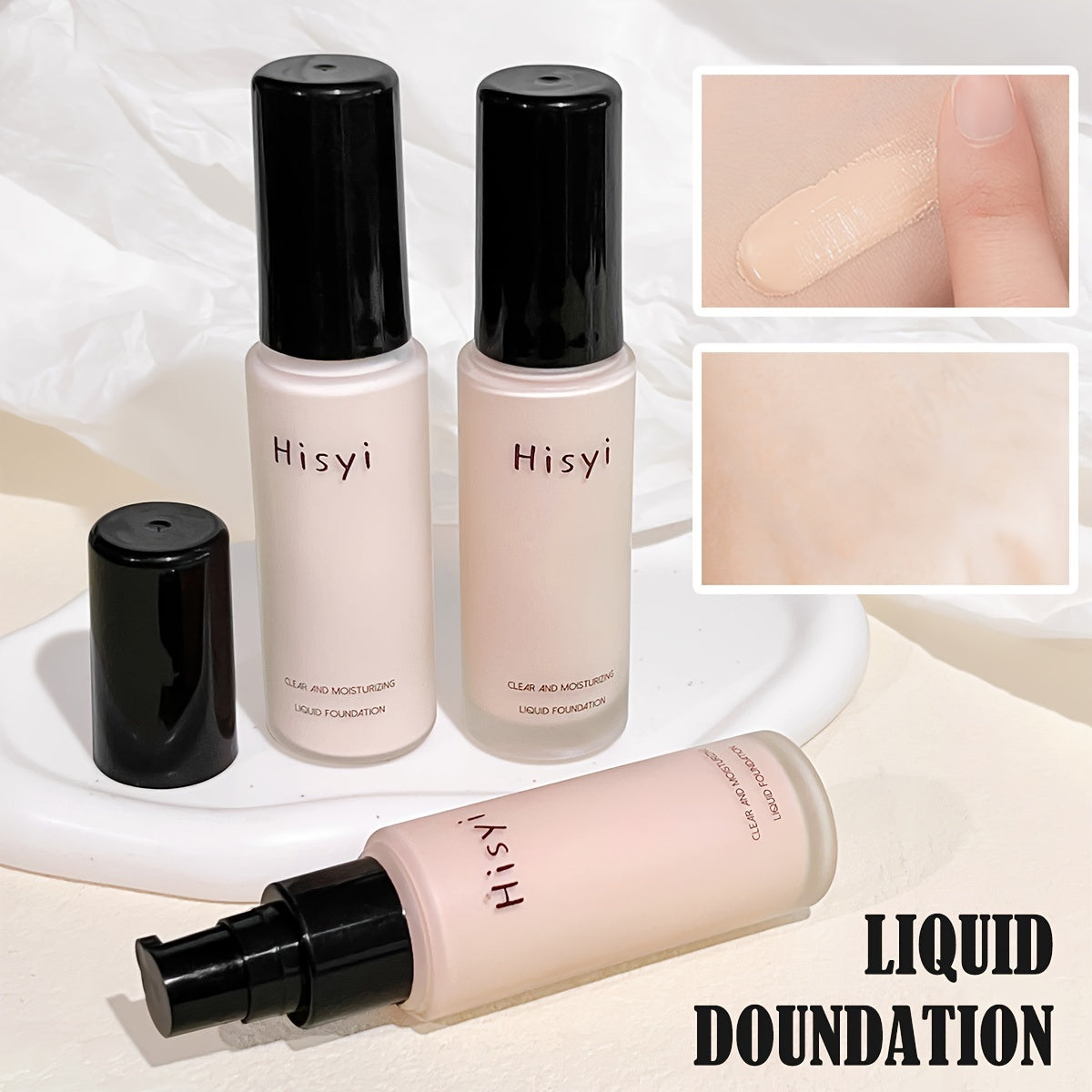 Lightweight liquid foundation cream for medium skin, providing full coverage with a matte finish for a smooth and even skin tone. Ideal for daily use.