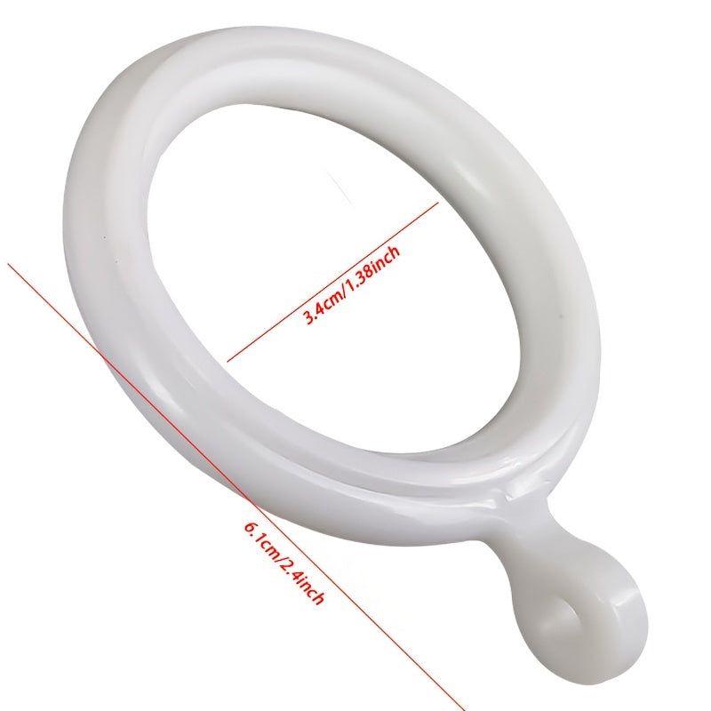 20 Durable Plastic Curtain Hooks - Reinforced Rings for Hanging Bed Curtains, Drapes, and Window Treatments