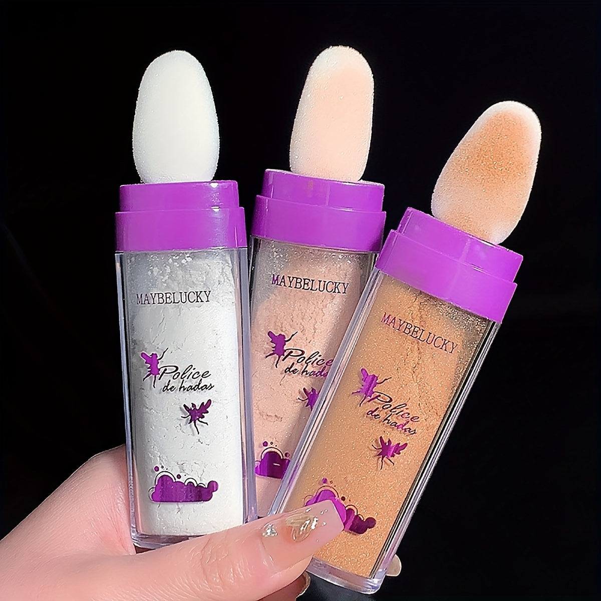 MAYBELUCKY Fairy Glow Highlighter Stick - 3 shades for radiant skin, body, and face.