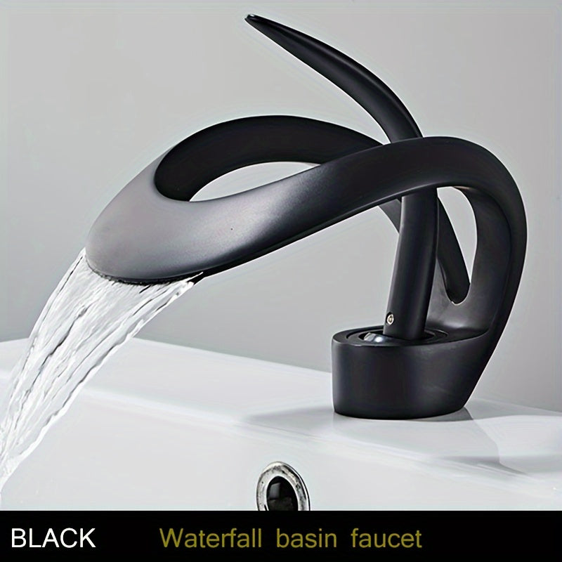 Luxury hot and cold basin faucet with hollow design, ceramic valve core and single handle. Ramadan home essential bathroom accessory.