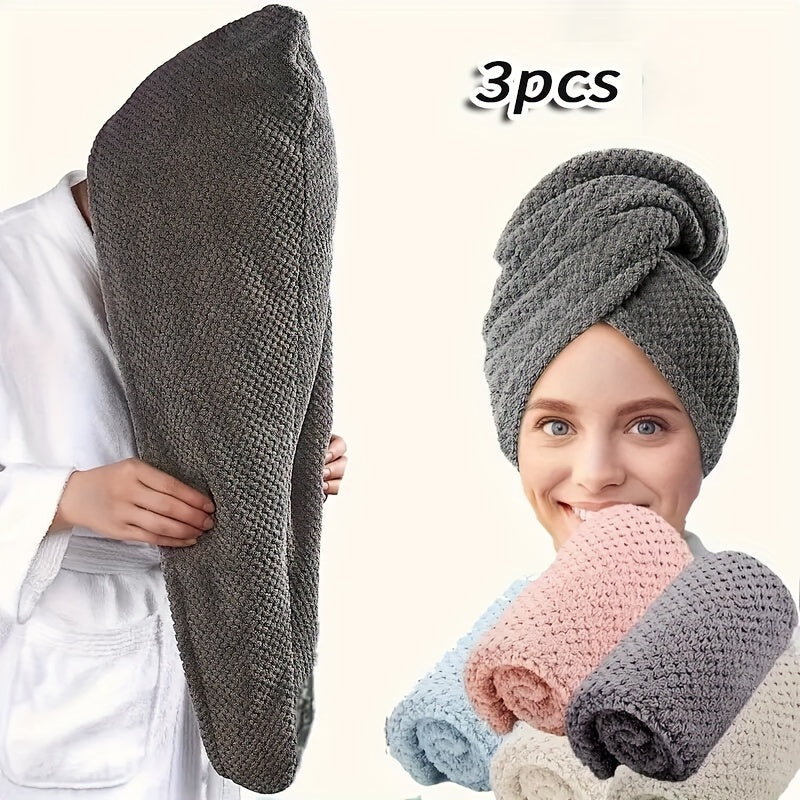 SoftTouch Microfiber Hair Towel Wrap for Women - Quick drying, super absorbent, comfortable, ideal bathroom accessory, essential daily hair care gift, low shedding, suitable for normal &