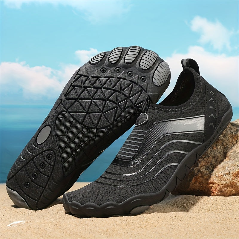 Fast-drying footwear ideal for fishing, surfing, hiking, and beach activities; features breathable comfort and non-slip sole for versatility.