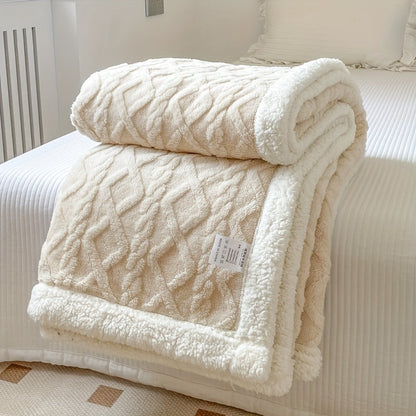 A cozy Double-Sided Fleece Bed Blanket perfect for autumn and winter, also great for staying warm during the summer with its thickened design. Ideal for all seasons and makes a wonderful Christmas gift.