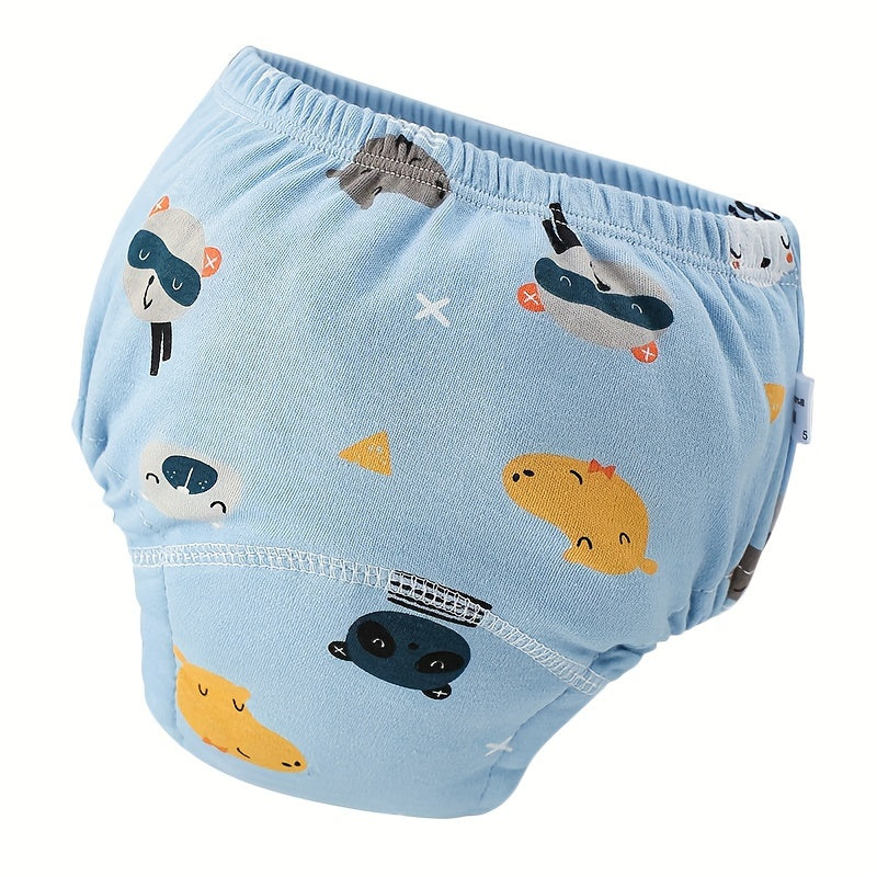 Leak-Proof Potty Training Pants for Boys & Girls - Washable, Extra Absorbent Underwear featuring Cute Cartoon Designs in Gray/Blue/Yellow