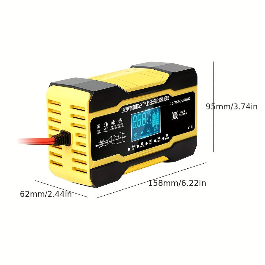 RJTIANYE 180W Intelligent Pulse Repair Charger for 12V/24V car batteries with multi-protection and electric stop function.