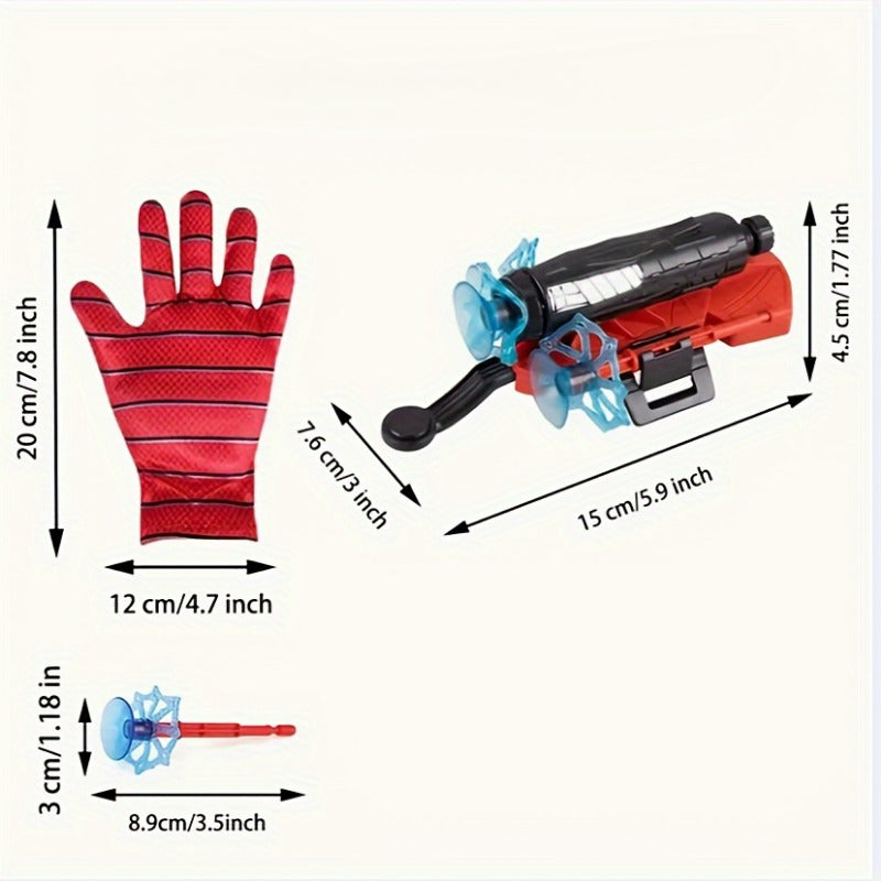 Red Spider Gloves with Soft Bullet Launcher Spider-Web Shooter Toy