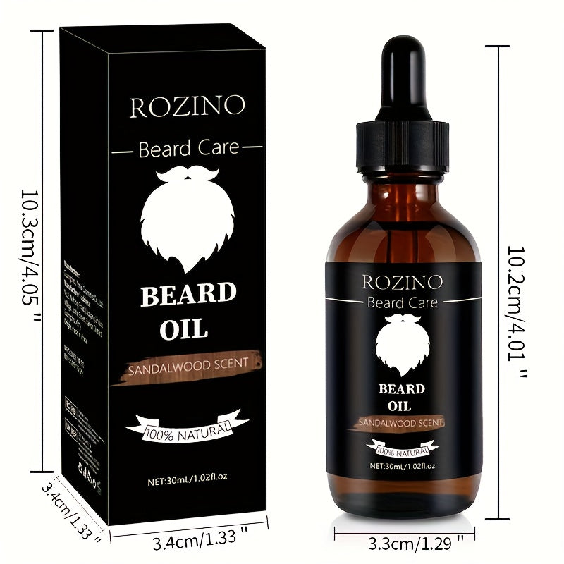 Sandalwood Beard Care Oil with Plant Glycerin for deeply moisturized, soft and glossy beard to enhance male charm and bring you closer to the Male God.